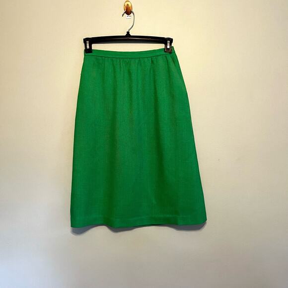 Vintage Green Skirt Size 12 Knee Length Pockets - Picture 2 of 7
